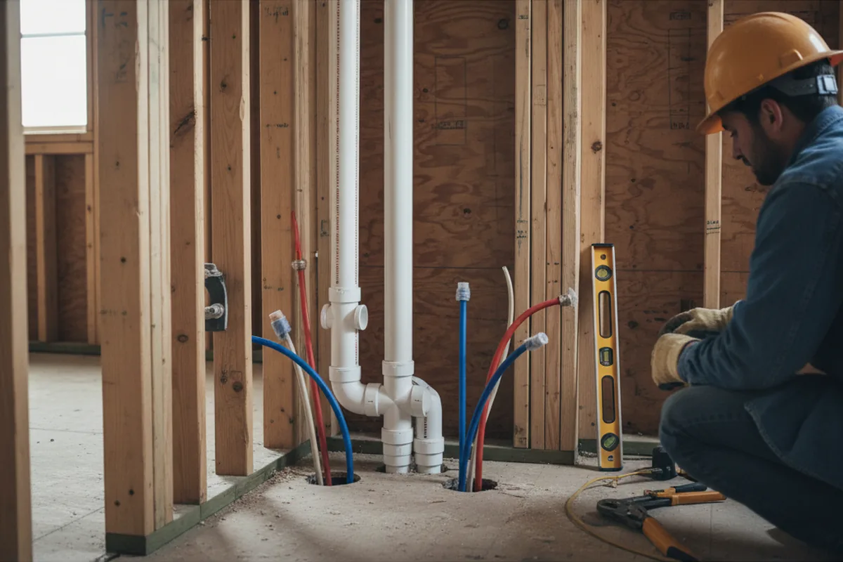 Drain and supply rough-in during Drain Cleaning in Lawndale